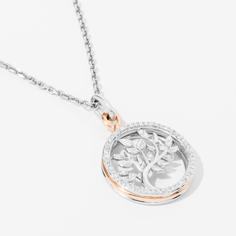Image 245757_ALTMORE1.jpg, Product 245-757 / Price $169.99, Colours of Diamonds Sterling Silver 10K Rose Gold Plate 0.13 ctw Round Tree from Colours of Diamonds on TSC.ca's Jewellery department