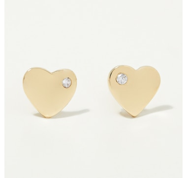 TruGold 10K Yellow Gold High Polished Heart Stud Earrings
