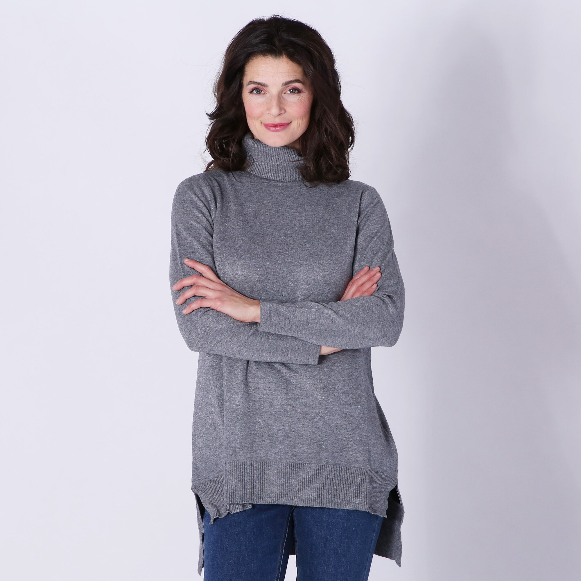 Orange Fashion Village Super Soft Turtleneck Tunic Sweater