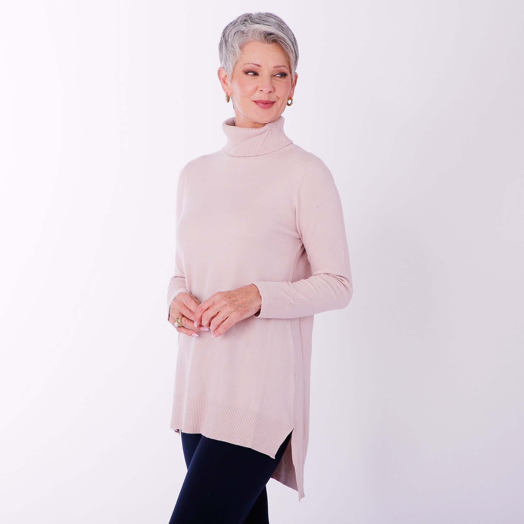 Orange Fashion Village Super Soft Turtleneck Tunic Sweater - TSC.ca