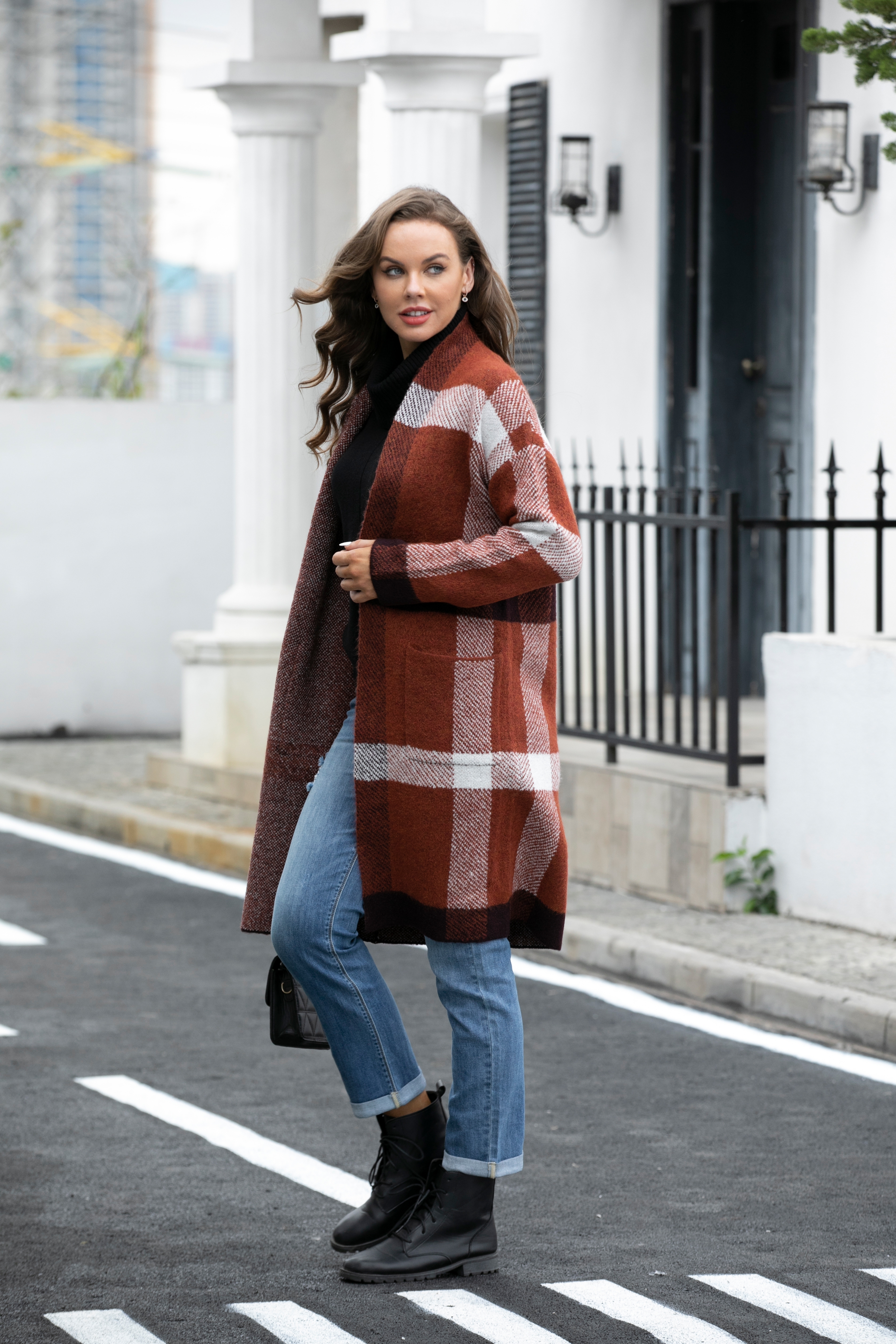 Orange Fashion Village Long Open Front Cardigan - TSC.ca