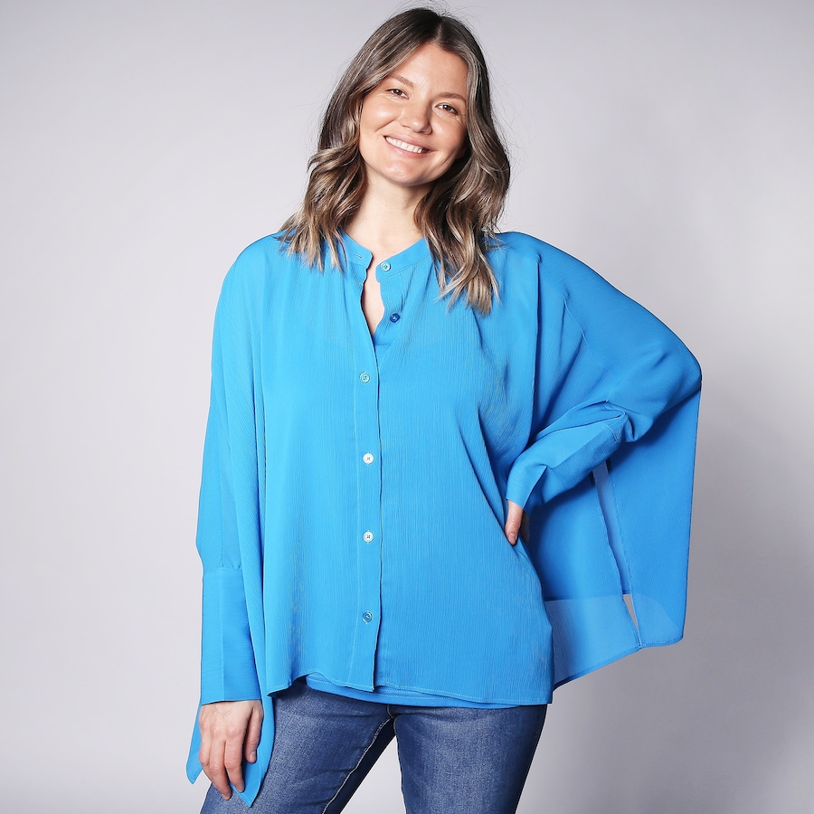 Image 246145_TRKBL.jpg, Product 246-145 / Price $29.33, Diane Gilman Button Up Easy Poncho Top from DG2 by Diane Gilman on TSC.ca's Fashion department
