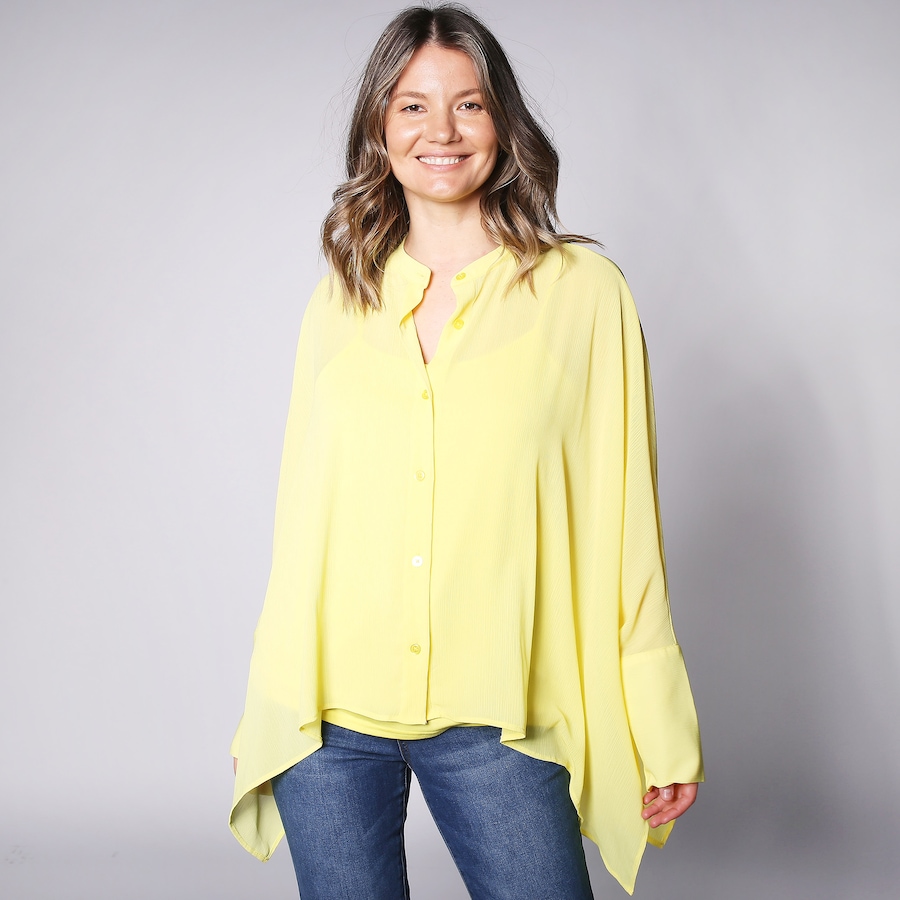 Image 246145_YEL.jpg, Product 246-145 / Price $29.33, Diane Gilman Button Up Easy Poncho Top from DG2 by Diane Gilman on TSC.ca's Fashion department