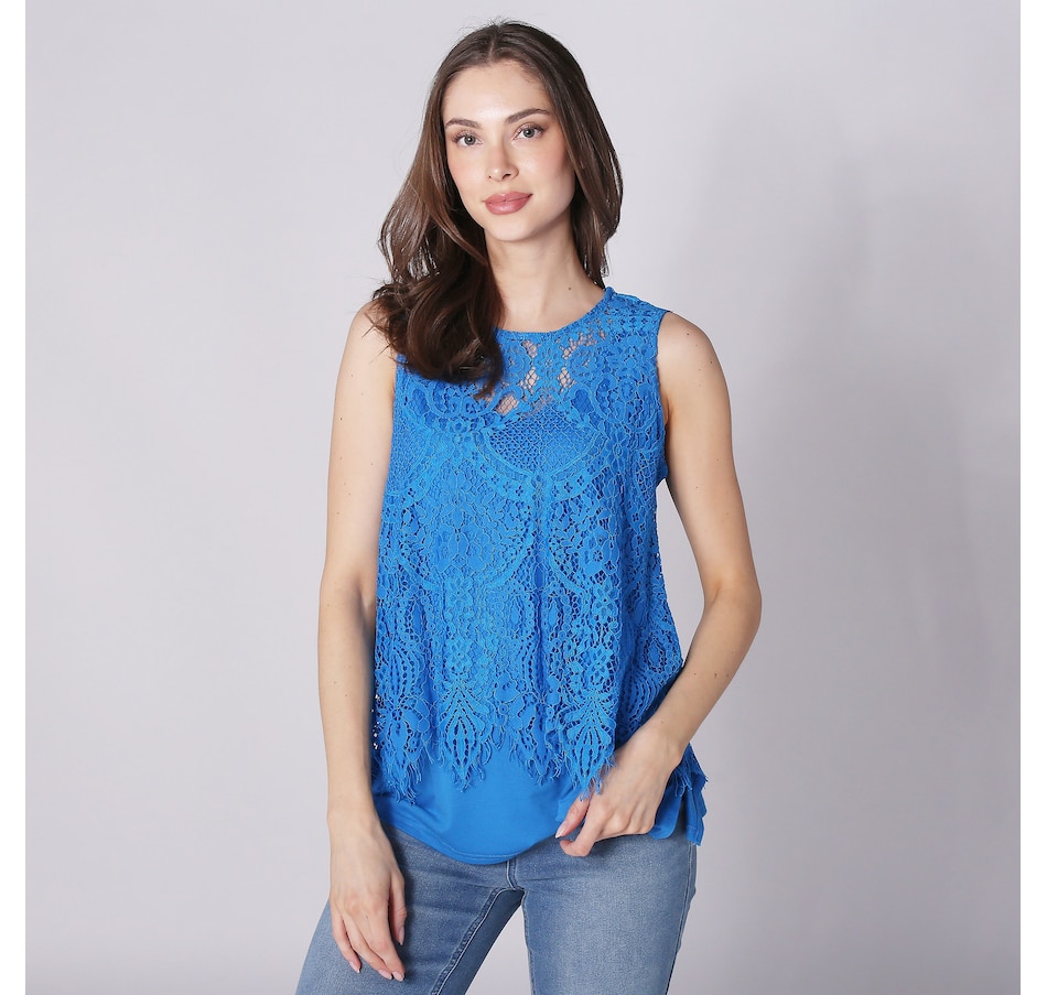 clothing-shoes-tops-t-shirts-tops-diane-gilman-lace-easy-tank