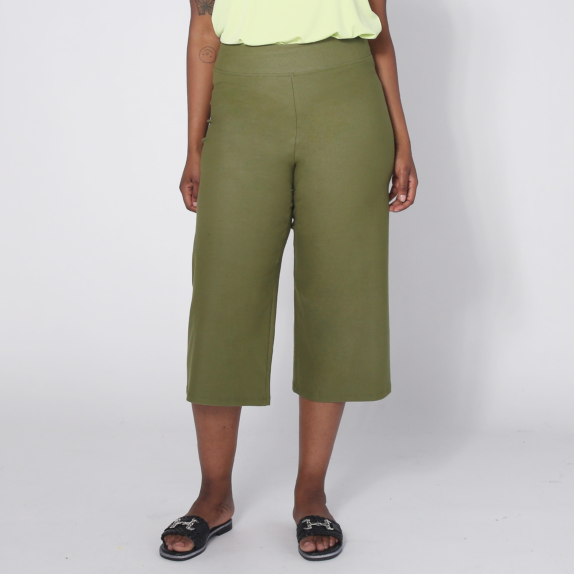 Cropped Pants size 38 (新品タグ付未使用品) Pull-On Mid-Rise Tapered-Leg Cropped Pant 23