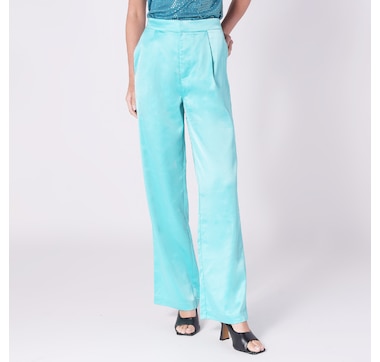 Isaac Mizrahi Matte Satin Wide Leg Trouser