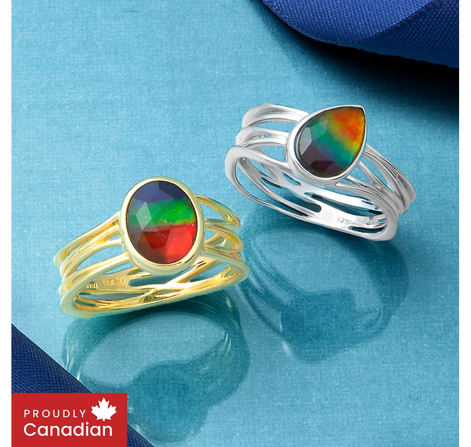 Image 246278_ALTMORE100.jpg, Product 246-278 / Price $579.99, Canadian Ammolite Gems Sterling Silver Shaped Ammolite Statement Ring from Canadian Ammolite Gems on TSC.ca's Jewellery department