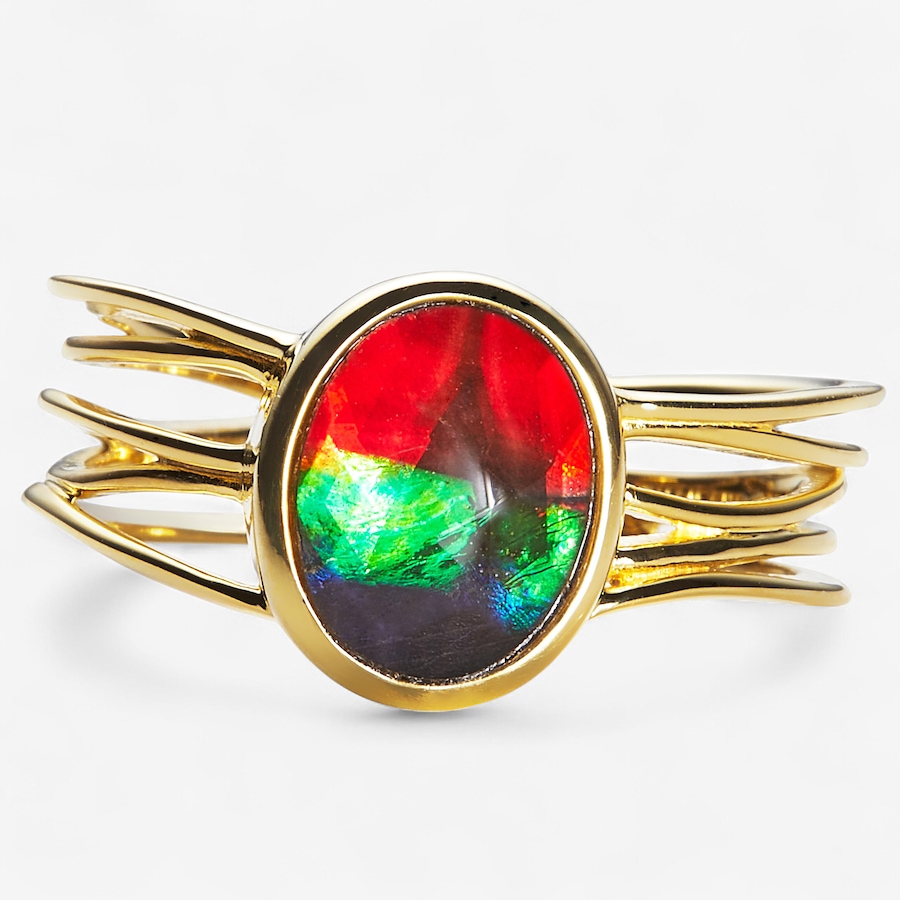 Image 246278_GPOVL.jpg, Product 246-278 / Price $329.99, Canadian Ammolite Gems Sterling Silver Shaped Ammolite Statement Ring from Canadian Ammolite Gems on TSC.ca's Jewellery department