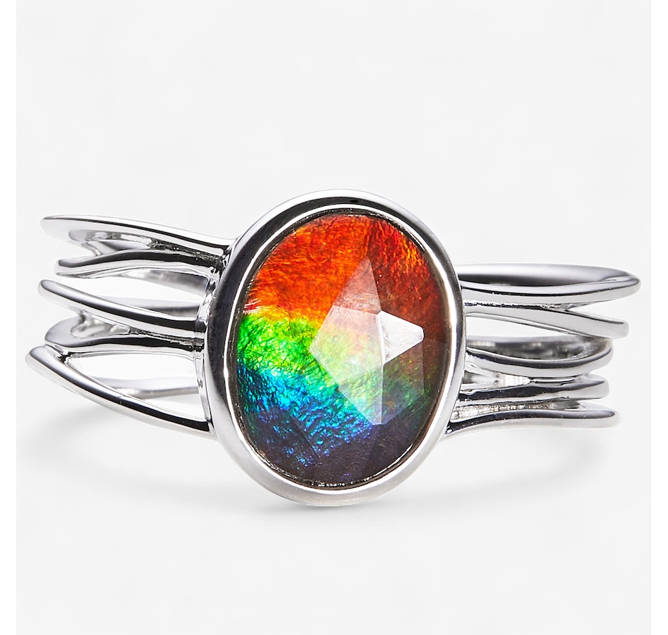 Image 246278_RHOVL.jpg, Product 246-278 / Price $579.99, Canadian Ammolite Gems Sterling Silver Shaped Ammolite Statement Ring from Canadian Ammolite Gems on TSC.ca's Jewellery department