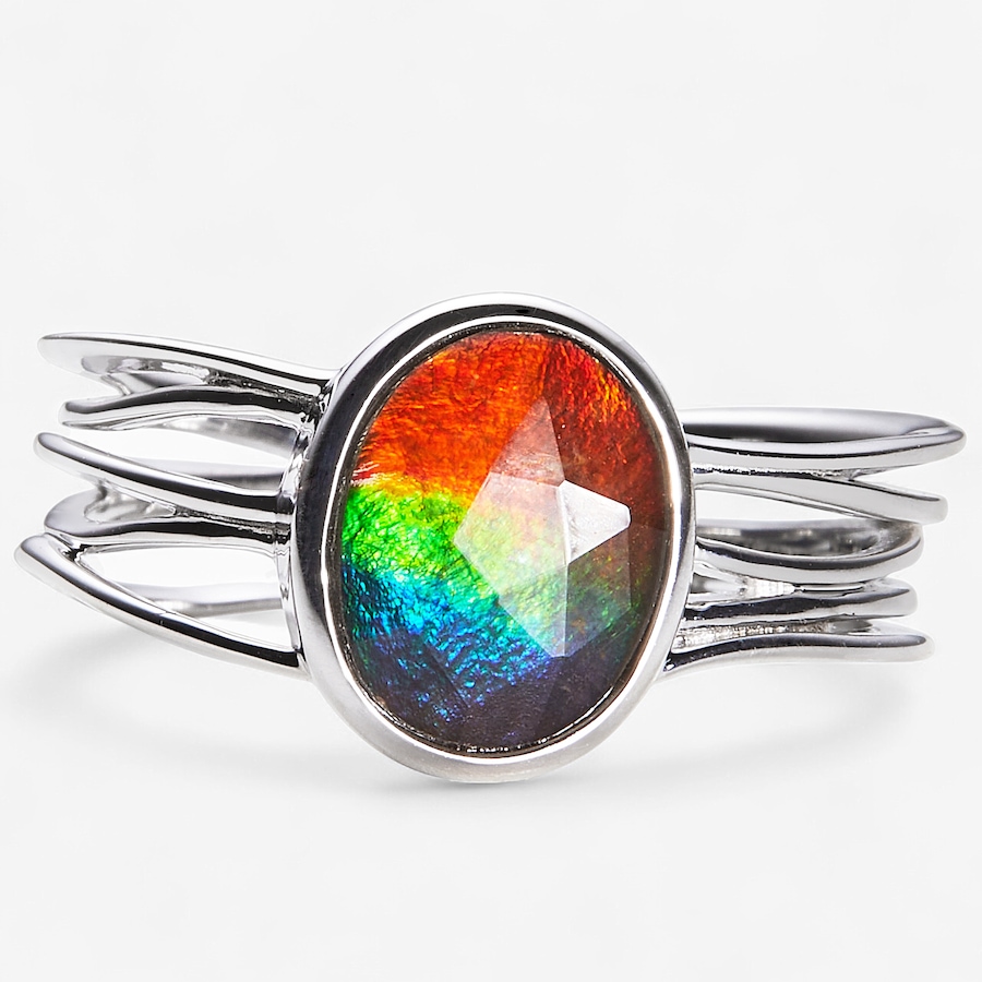 Image 246278_RHOVL.jpg, Product 246-278 / Price $329.99, Canadian Ammolite Gems Sterling Silver Shaped Ammolite Statement Ring from Canadian Ammolite Gems on TSC.ca's Jewellery department