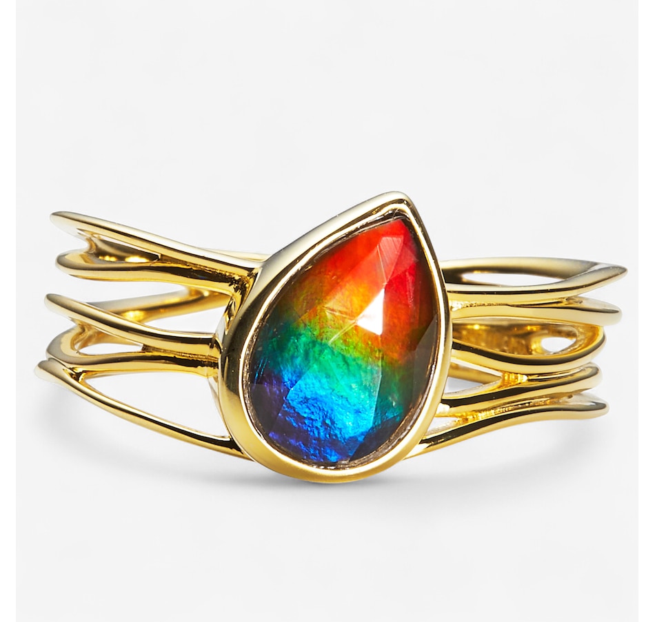 Image 246278_YGPER.jpg, Product 246-278 / Price $579.99, Canadian Ammolite Gems Sterling Silver Shaped Ammolite Statement Ring from Canadian Ammolite Gems on TSC.ca's Jewellery department