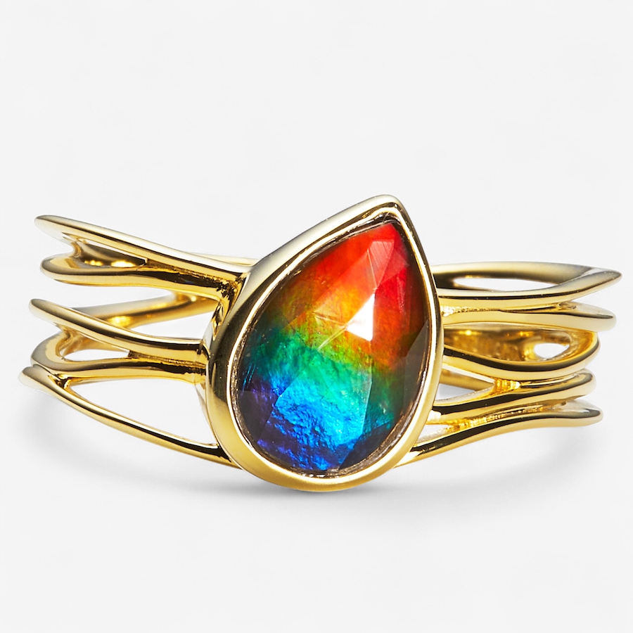 Image 246278_YGPER.jpg, Product 246-278 / Price $329.99, Canadian Ammolite Gems Sterling Silver Shaped Ammolite Statement Ring from Canadian Ammolite Gems on TSC.ca's Jewellery department