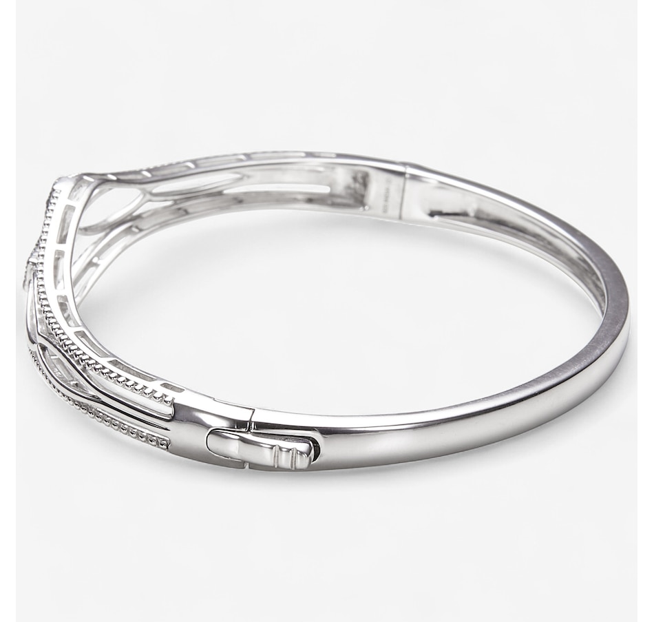 Image 246279_ALTMORE1.jpg, Product 246-279 / Price $299.99, Colours of Diamonds Sterling Silver Rhodium Plate 0.35 ctw Blue Diamond Bangle from Colours of Diamonds on TSC.ca's Jewellery department
