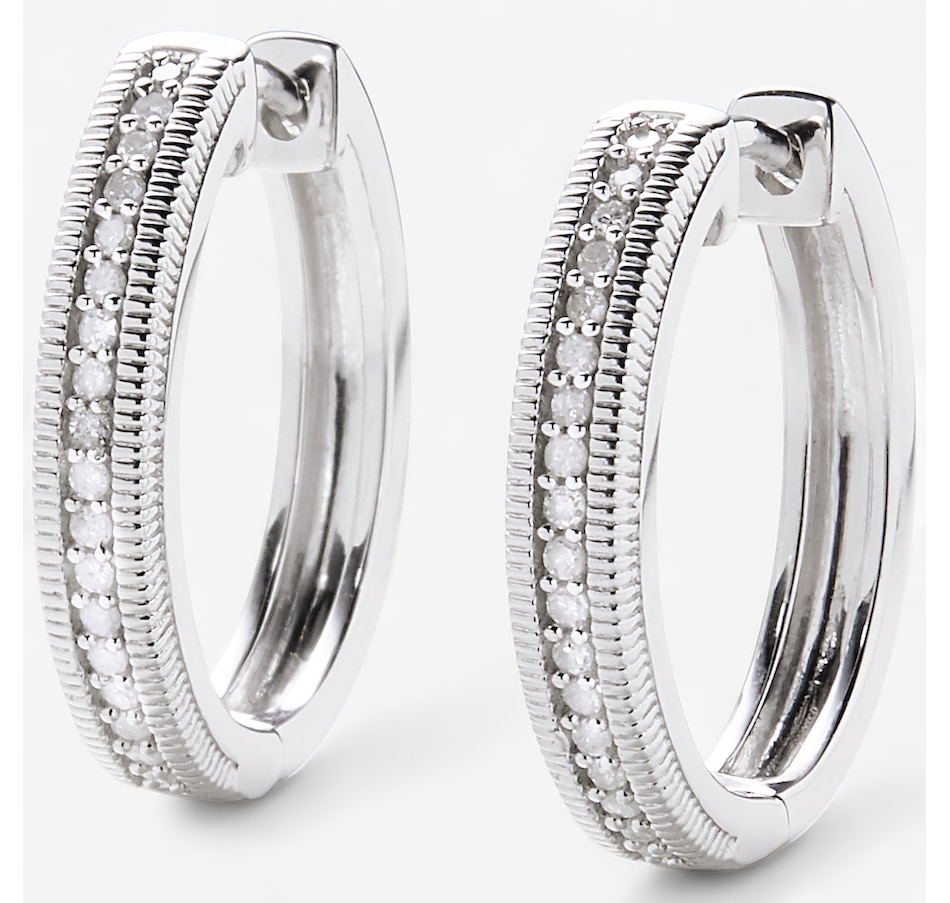 Image 246280.jpg, Product 246-280 / Price $179.99, Colours of Diamonds Sterling Silver Rhodium Plate 0.25 ctw Diamond Hoop Earrings from Colours of Diamonds on TSC.ca's Jewellery department
