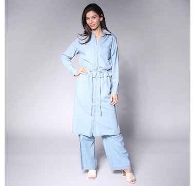 Jhoan Sebastian Grey Chambray Convertible Duster