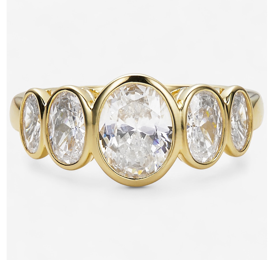 Image 246355_GPOVL.jpg, Product 246-355 / Price $89.99, Diamonelle Sterling Silver Graduated Shaped Bezel Set Diamonelle Ring from Diamonelle on TSC.ca's Jewellery department