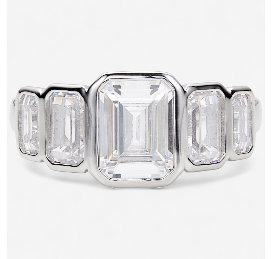 Image 246355_REMER.jpg, Product 246-355 / Price $89.99, Diamonelle Sterling Silver Graduated Shaped Bezel Set Diamonelle Ring from Diamonelle on TSC.ca's Jewellery department