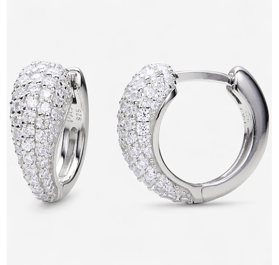 Image 246360_RHOP.jpg, Product 246-360 / Price $69.99, Diamonelle Sterling Silver Diamonelle Tear Drop Hoop Earrings from Diamonelle on TSC.ca's Jewellery department
