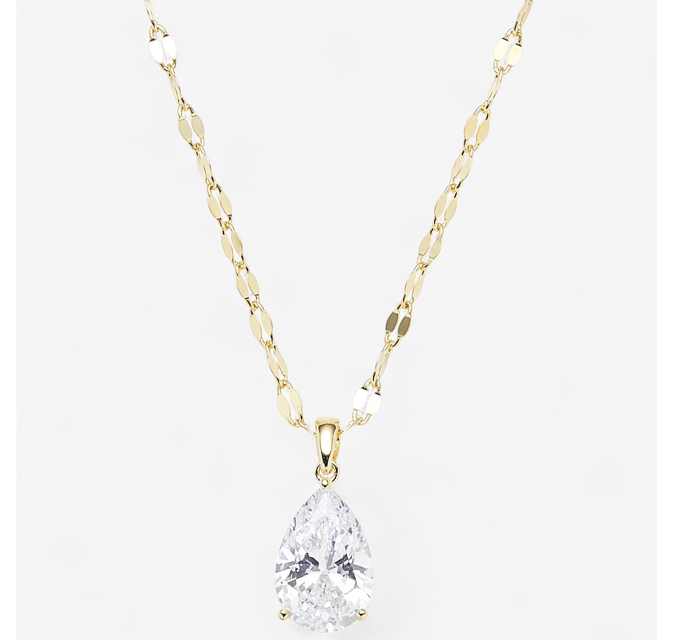 Image 246362.jpg, Product 246-362 / Price $99.99, Diamonelle Sterling Silver Yellow Gold Plate Pear Shape Diamonelle Pendant Necklace from Diamonelle on TSC.ca's Jewellery department