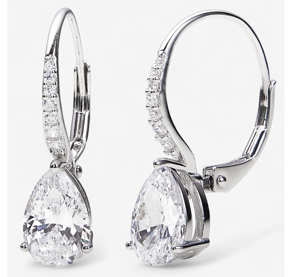 Image 246363_RHOP.jpg, Product 246-363 / Price $69.99, Diamonelle Sterling Silver Pear Shape Diamonelle Leverback Earrings from Diamonelle on TSC.ca's Jewellery department