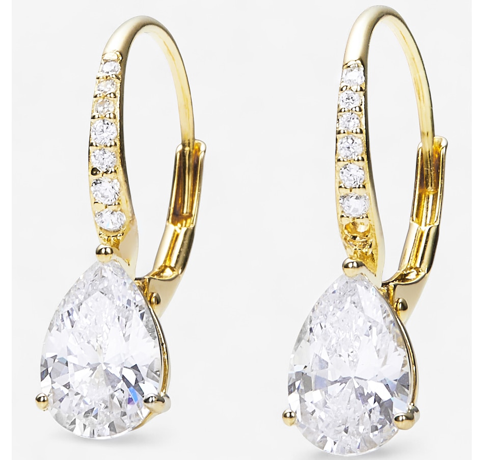 Image 246363_YGP.jpg, Product 246-363 / Price $69.99, Diamonelle Sterling Silver Pear Shape Diamonelle Leverback Earrings from Diamonelle on TSC.ca's Jewellery department