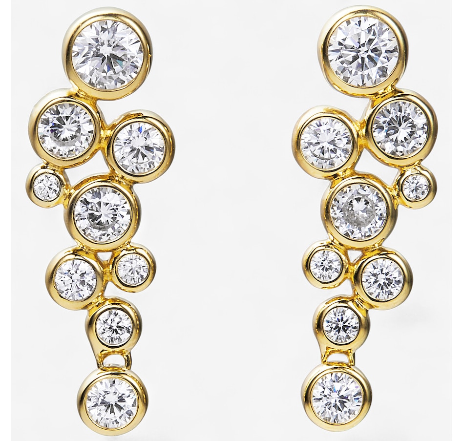 Image 246365.jpg, Product 246-365 / Price $69.99, Diamonelle Sterling Silver Yellow Gold Plate Bezel Set Diamonelle Earrings from Diamonelle on TSC.ca's Jewellery department
