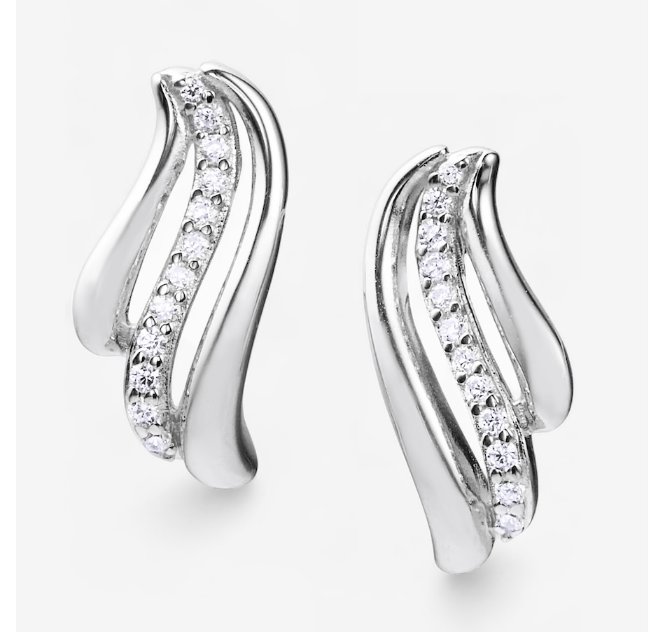 Image 246370_RHOP.jpg, Product 246-370 / Price $49.99, Diamonelle Sterling Silver Wavy Diamonelle Stud Earrings from Diamonelle on TSC.ca's Jewellery department