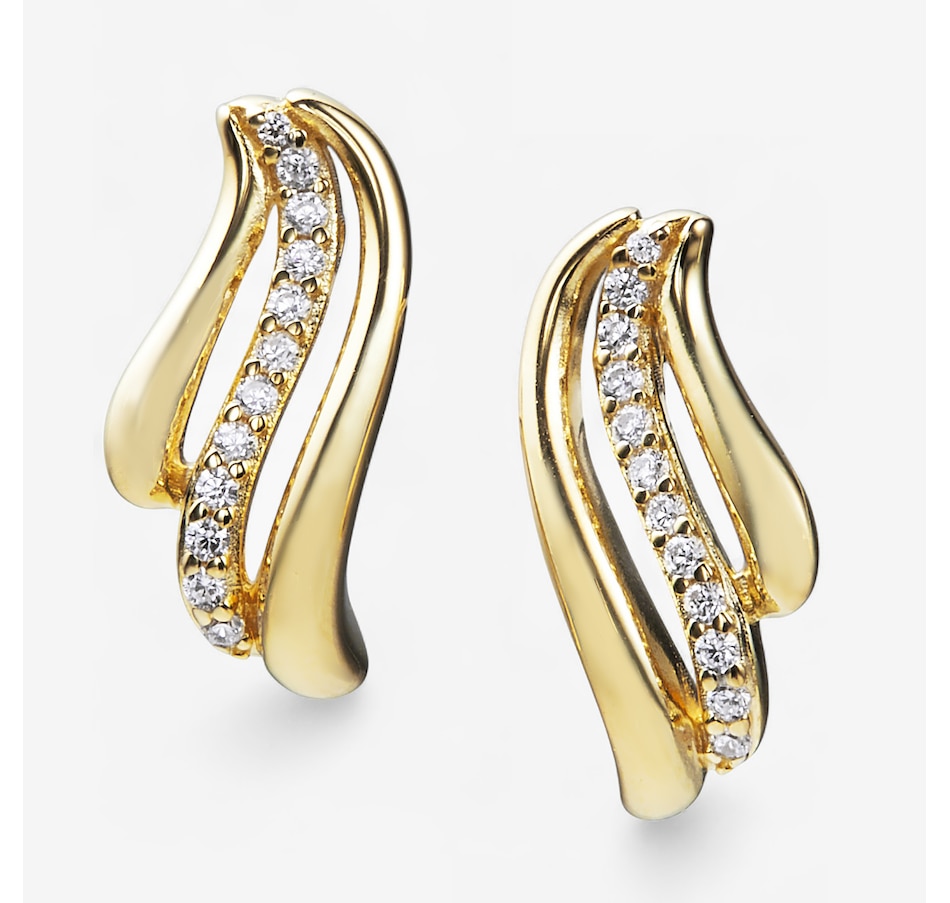 Image 246370_YGP.jpg, Product 246-370 / Price $49.99, Diamonelle Sterling Silver Wavy Diamonelle Stud Earrings from Diamonelle on TSC.ca's Jewellery department