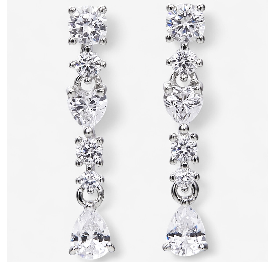Image 246371.jpg, Product 246-371 / Price $49.99, Diamonelle Sterling Silver Rhodium Plate Multi Shape Linear Diamonelle Earrings from Diamonelle on TSC.ca's Jewellery department