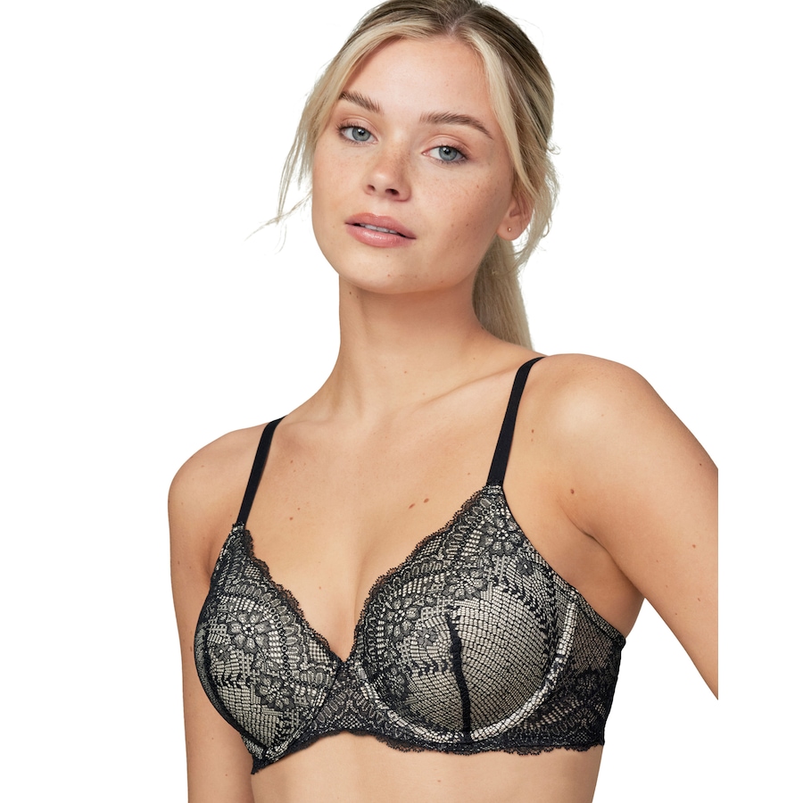 Image 246492_BLK.jpg, Product 246-492 / Price $28.88, Wonderbra Sustainable Lace Plunge Lift Underwire Bra from Wonderbra on TSC.ca's Fashion department