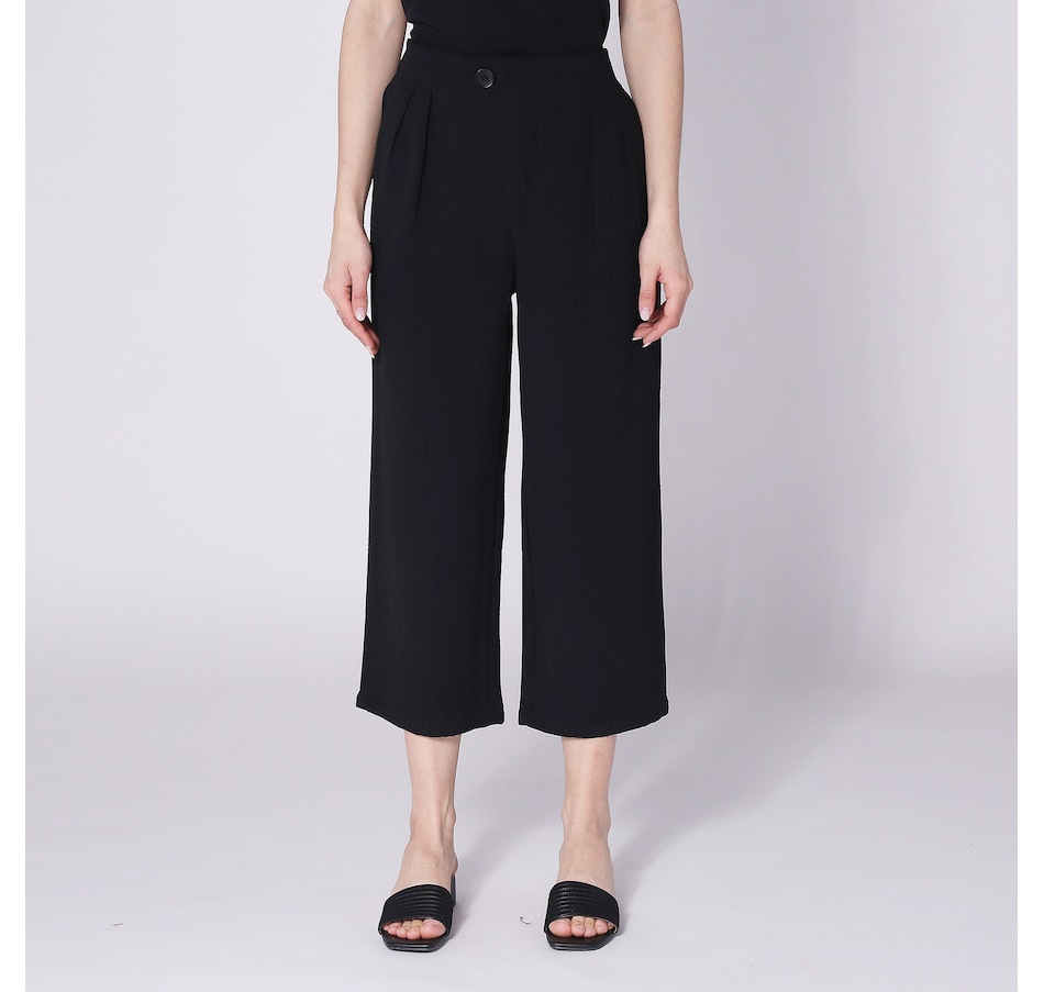Image 246504_BLK.jpg, Product 246-504 / Price $17.33, Modern Identity Button Front Crop Pant from Modern Identity on TSC.ca's Fashion department