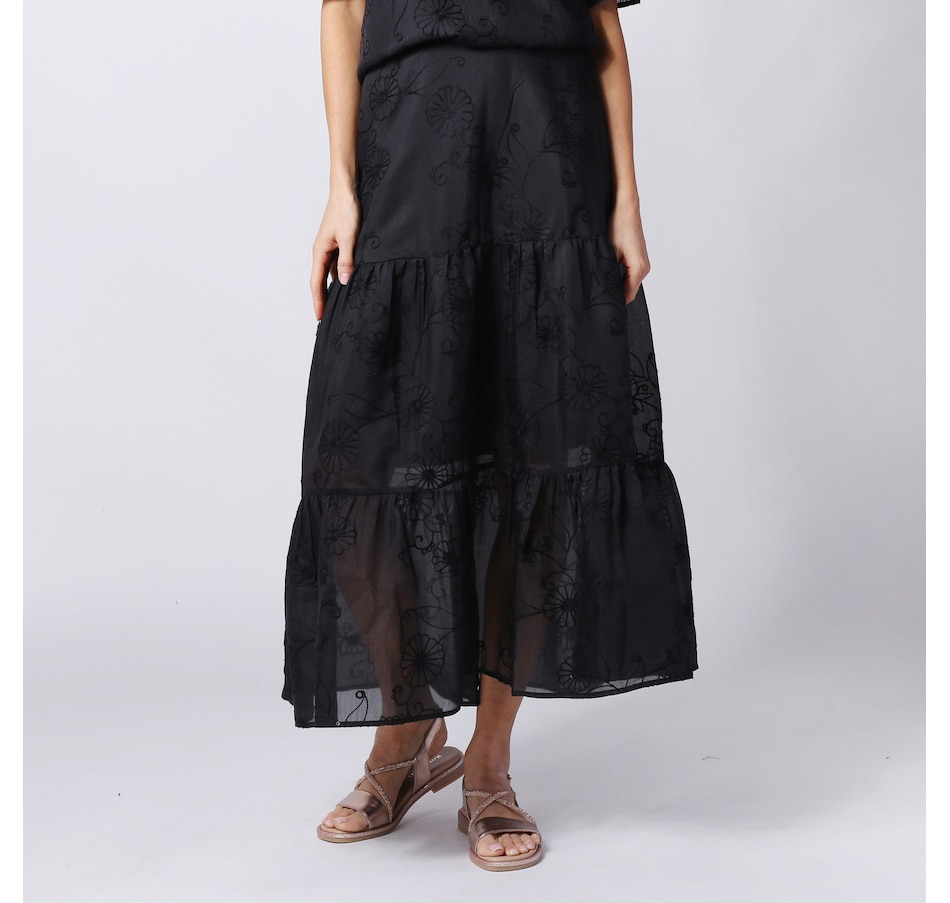 Image 246510_BLK.jpg, Product 246-510 / Price $34.33, Modern Identity Novelty Lace Detail Flowy Skirt from Modern Identity on TSC.ca's Fashion department