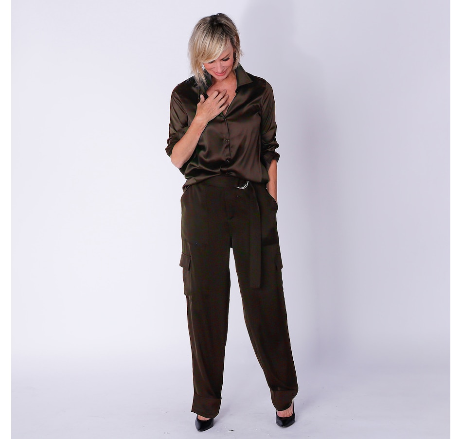 Clothing & Shoes - Bottoms - Pants - Brian Bailey Matte Satin Cargo Pant -  Online Shopping for Canadians
