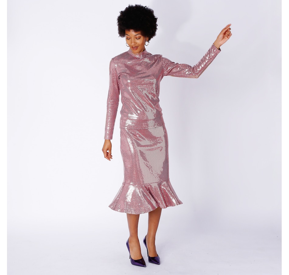 Image 247014_PNK.jpg, Product 247-014 / Price $39.33, Brian Bailey Sparkle Jersey A-Line Skirt from Brian Bailey on TSC.ca's Fashion department