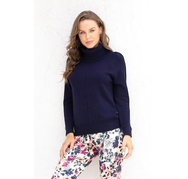 Orange Fashion Village Cowlneck Raglan Sleeve Sweater