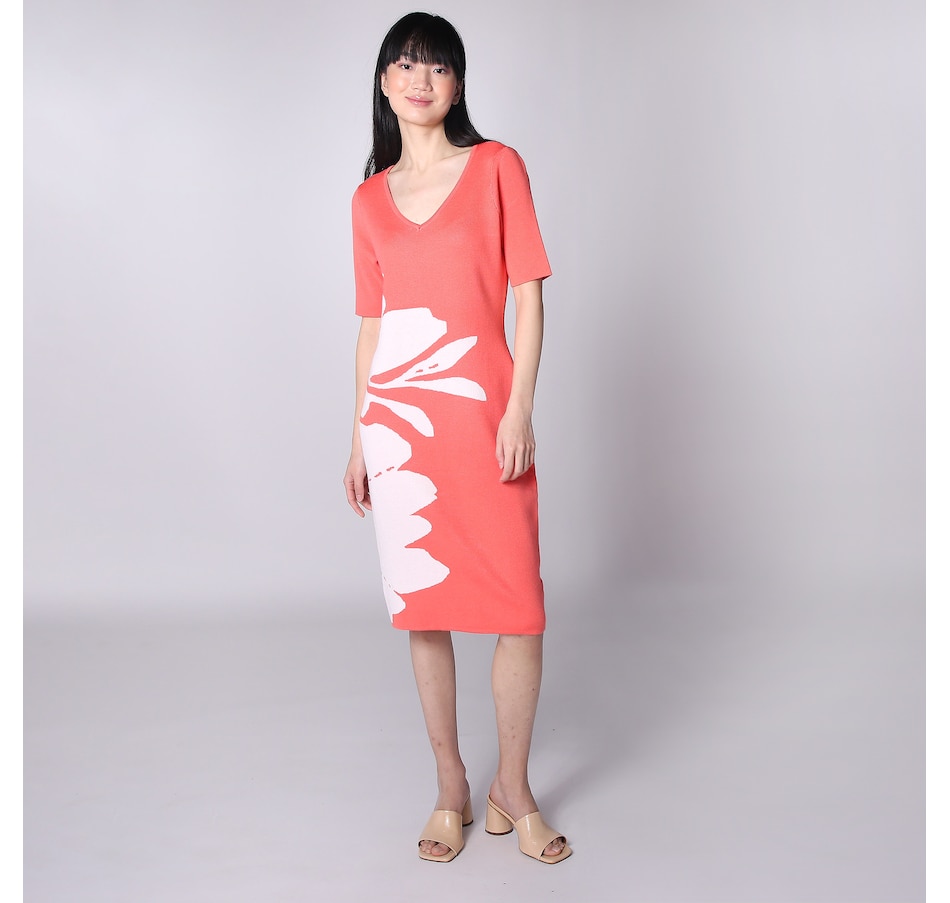 Image 247065_SNWT.jpg, Product 247-065 / Price $34.33, Nina Leonard V-Neck Placement Sweater Dress from Nina Leonard on TSC.ca's Fashion department