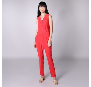 Nina Leonard Sleeveless Collared Jumpsuit