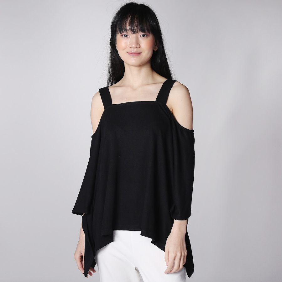 Image 247071_BLK.jpg, Product 247-071 / Price $9.33, Nina Leonard Cold Shoulder Top from Nina Leonard on TSC.ca's Fashion department