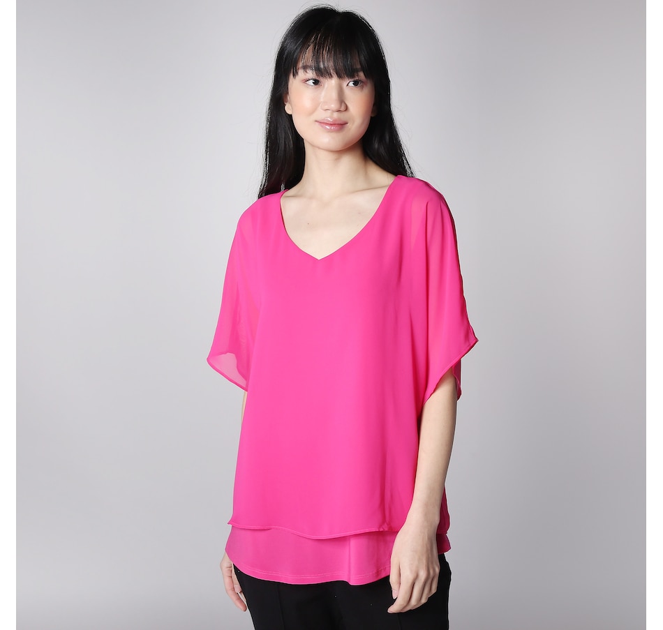 Image 247074_DRAFR.jpg, Product 247-074 / Price $19.33, Nina Leonard Chiffon Dolman Sleeve Top from Nina Leonard on TSC.ca's Fashion department