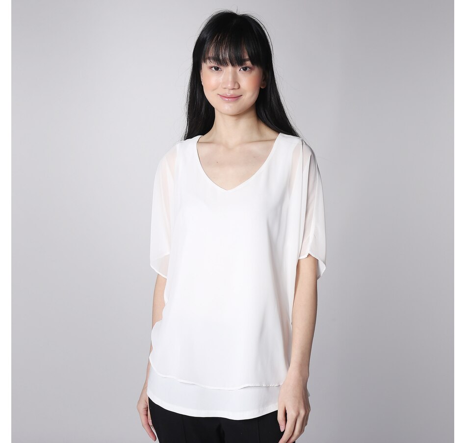 Image 247074_IVR.jpg, Product 247-074 / Price $19.33, Nina Leonard Chiffon Dolman Sleeve Top from Nina Leonard on TSC.ca's Fashion department