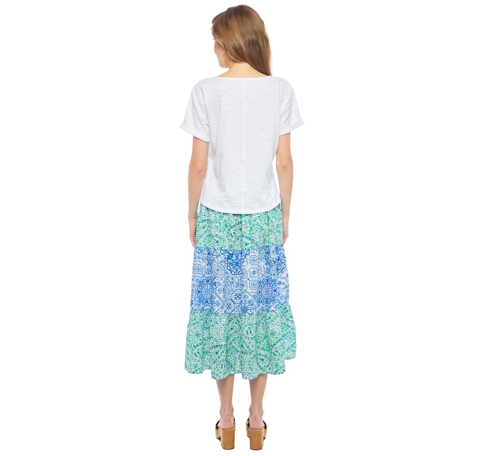 Image 247081_ALTMORE2.jpg, Product 247-081 / Price $39.33, Parker & Rowe Linen-Like Smocked Yoke Skirt from Parker & Rowe on TSC.ca's Fashion department