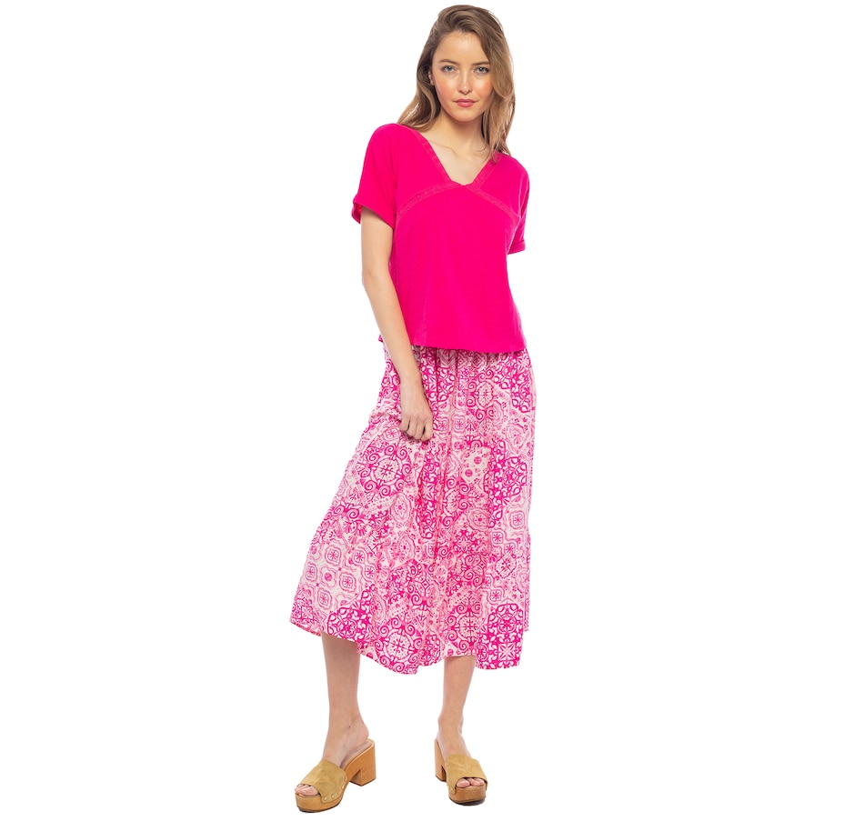 Image 247081_PMU.jpg, Product 247-081 / Price $39.33, Parker & Rowe Linen-Like Smocked Yoke Skirt from Parker & Rowe on TSC.ca's Fashion department