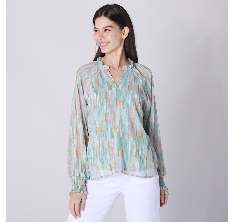 Image 247090_GRMU.jpg, Product 247-090 / Price $29.33, Parker & Rowe Mesh Print Blouse from Parker & Rowe on TSC.ca's Fashion department