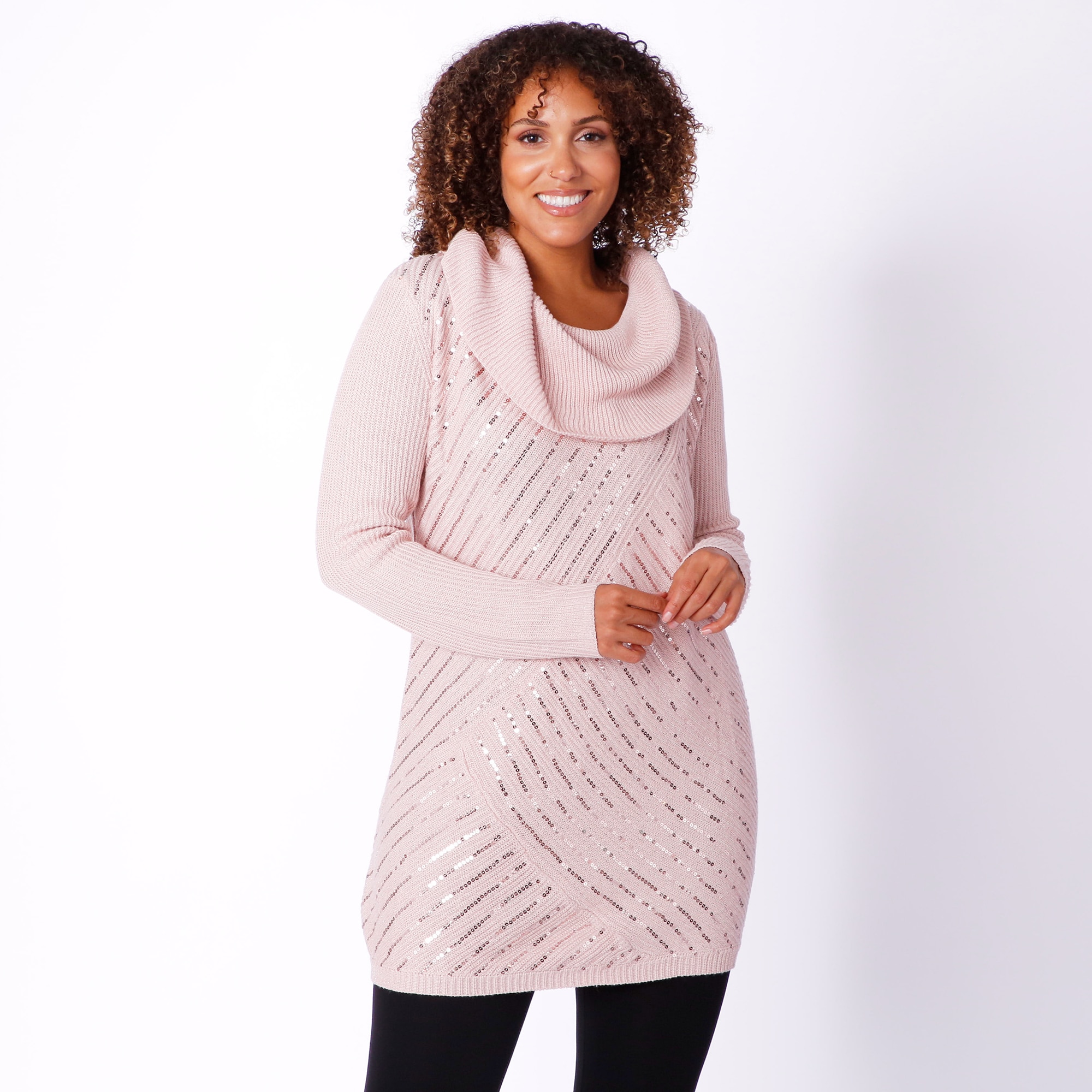 Pink cowl clearance neck sweater