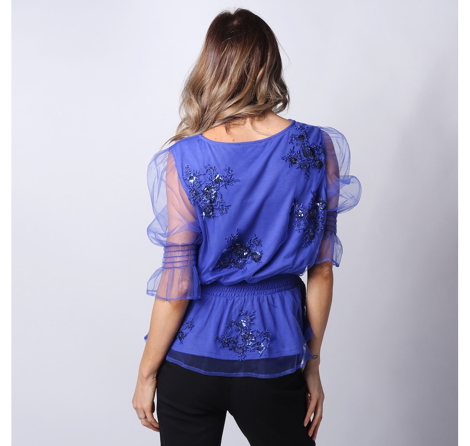 Image 247264_ALTMORE3.jpg, Product 247-264 / Price $39.33, Diane Gilman Smocked Embroidered Mesh Top from DG2 by Diane Gilman on TSC.ca's Fashion department