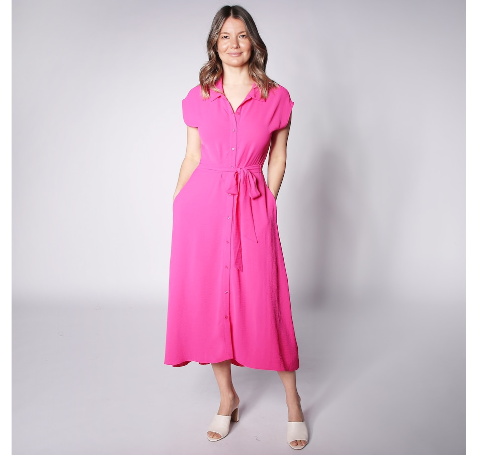 Image 247290_DGFR.jpg, Product 247-290 / Price $19.33, Nina Leonard Collared Button Front Textured Dress With Pockets from Nina Leonard on TSC.ca's Fashion department