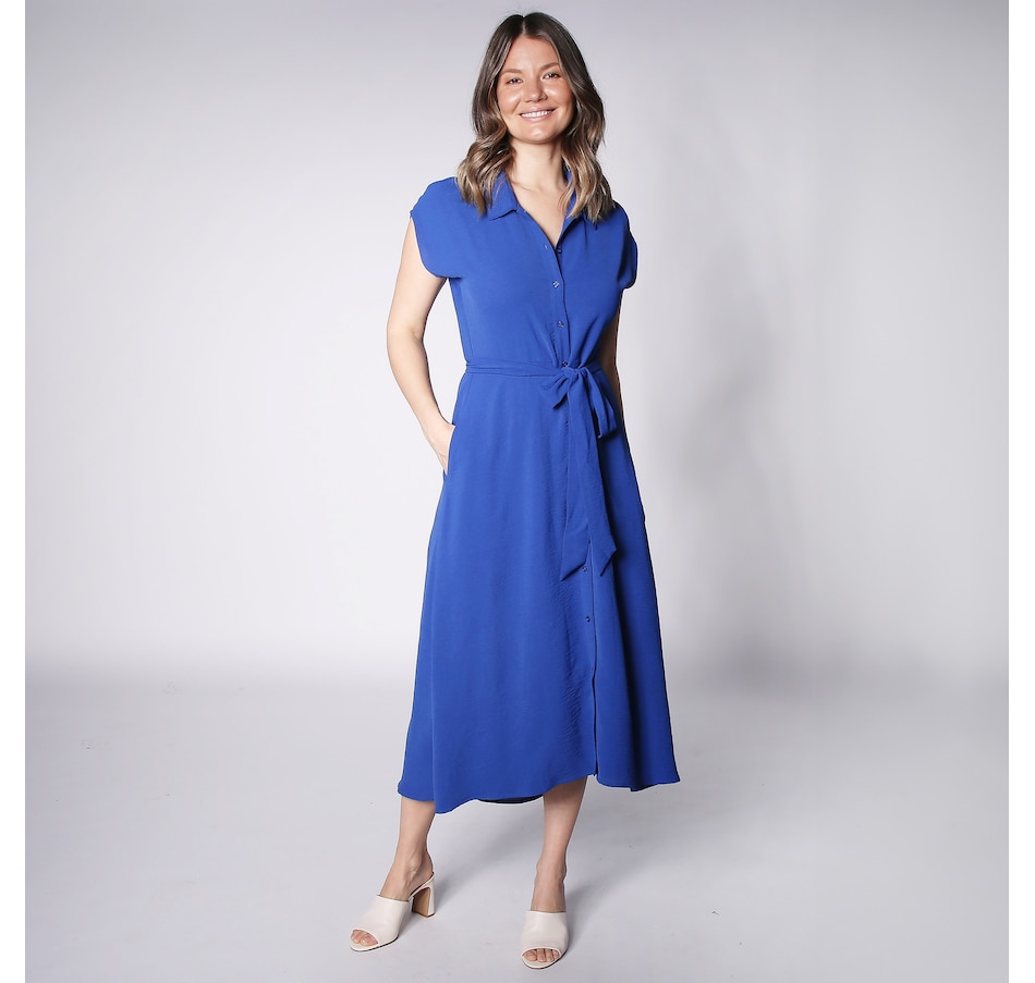 Image 247290_DSE.jpg, Product 247-290 / Price $19.33, Nina Leonard Collared Button Front Textured Dress With Pockets from Nina Leonard on TSC.ca's Fashion department