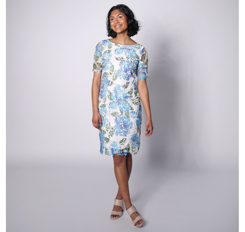 Image 247291_BCOBM.jpg, Product 247-291 / Price $27.33, Nina Leonard Round Neck Lace Sheath Dress from Nina Leonard on TSC.ca's Fashion department