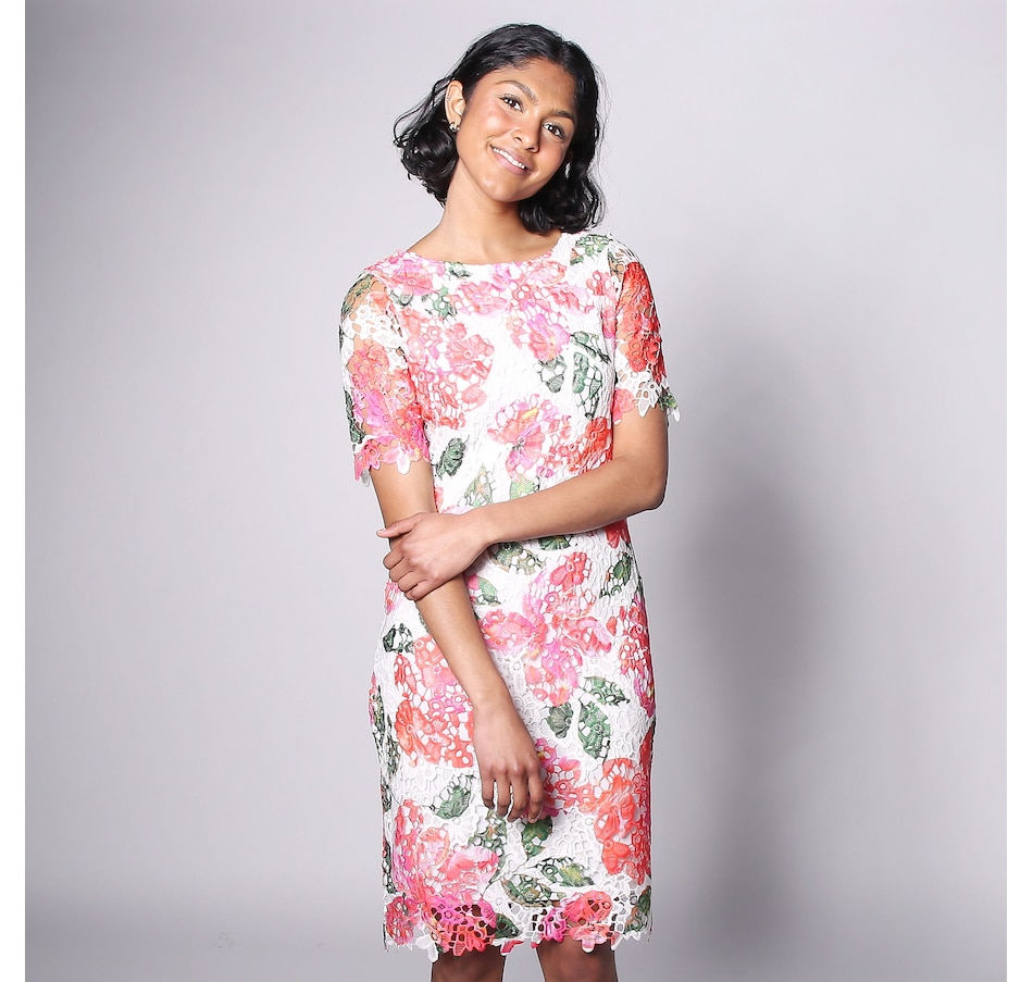 Image 247291_DRGMU.jpg, Product 247-291 / Price $27.33, Nina Leonard Round Neck Lace Sheath Dress from Nina Leonard on TSC.ca's Fashion department