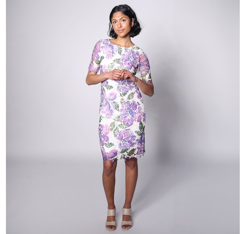 Image 247291_VVIOM.jpg, Product 247-291 / Price $27.33, Nina Leonard Round Neck Lace Sheath Dress from Nina Leonard on TSC.ca's Fashion department